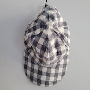 grey & white buffalo check baseball cap preppy‎ country cottage one size